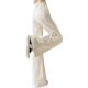 creamy-white Wide Leg Jeans Women's Trendy All-match New High Waist Slimming Belly Covering Slim-fit Design Micro-lar Trousers