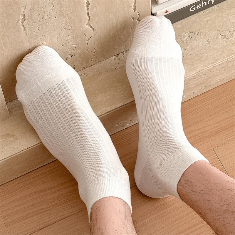 25 spring and summer new socks men's short socks short socks simple casual men's boat socks cotton ultra-thin mesh wholesale
