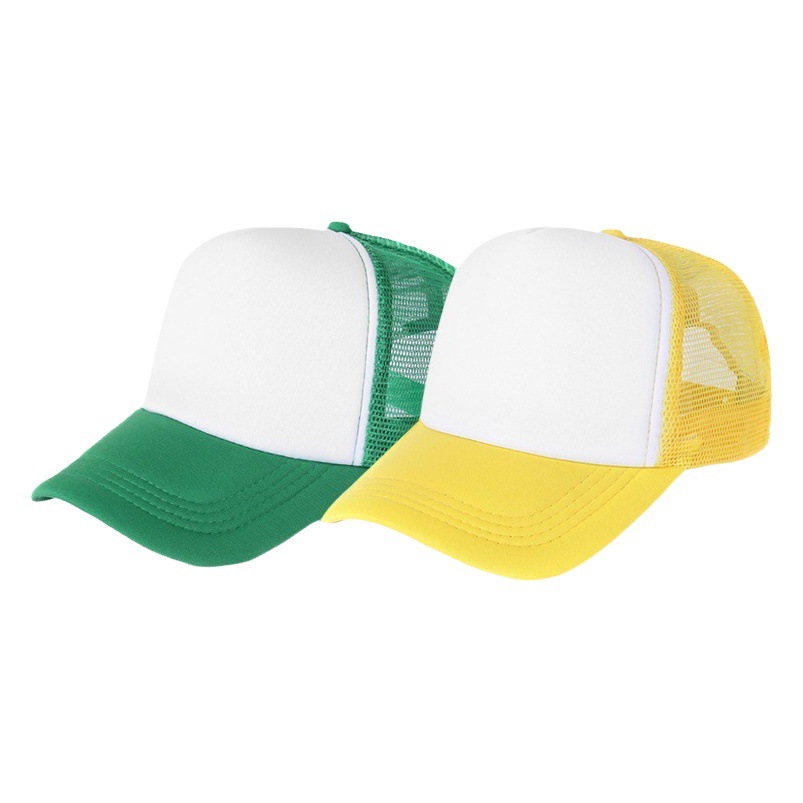 Esponja malla casquillo impreso logo muestra gratis publicidad sombrero transpirable protección solar sol sombrero fuente fábrica al por mayor