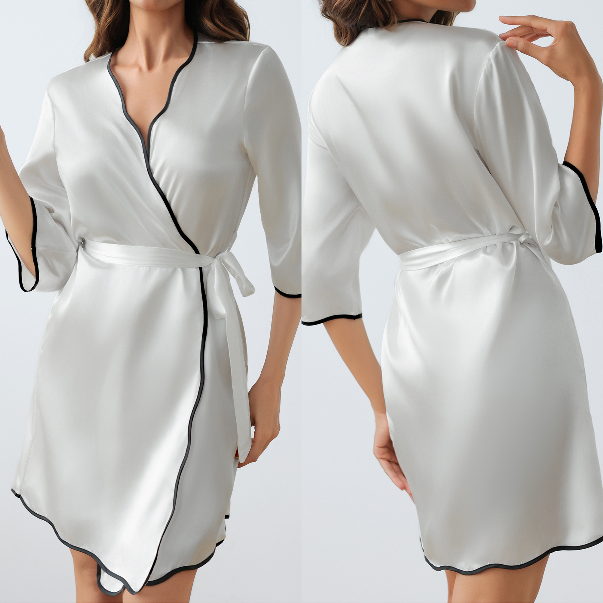 Europa y Estados Unidos transfronterizos, ropa de seda de hielo, ropa de baño de primavera y verano delgada, ropa de baño con bordes de contraste SH2325