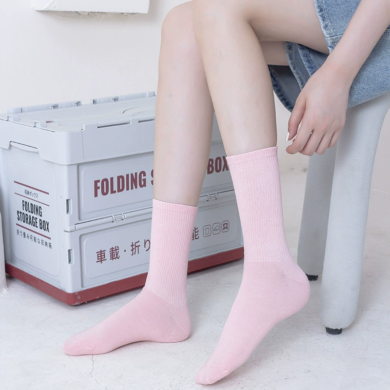 Mid‑length cotton socks, mid‑calf unisex, absorbent and odor‑resistant, cotton or thin velvet option