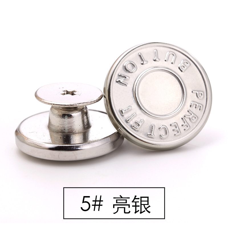 Botón de los pantalones vaqueros botón de la cintura ajustable desmontable modificación de la cintura artefacto redondo hebilla de metal pantalones fijos