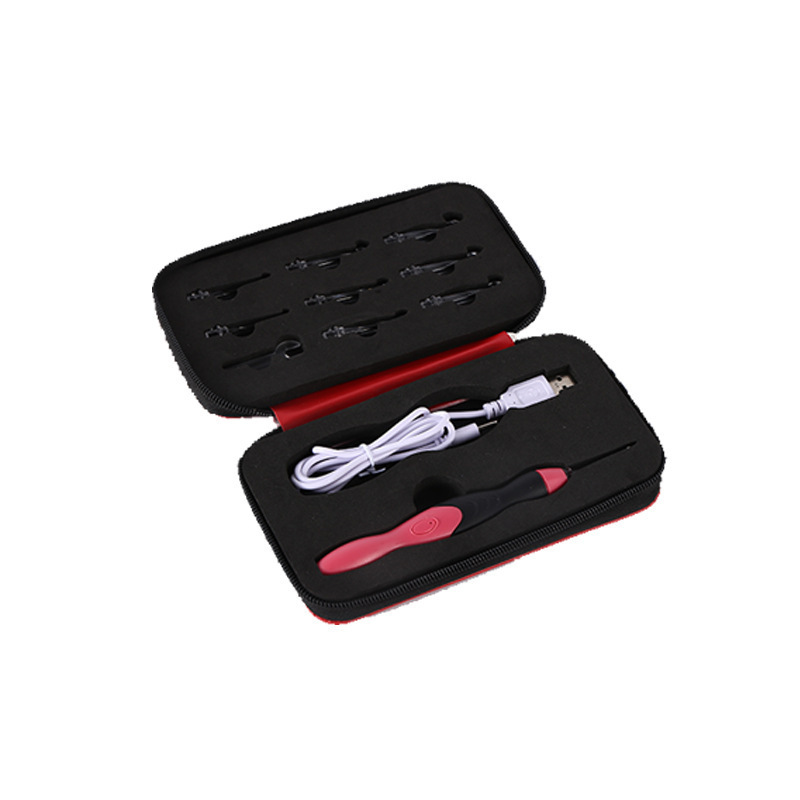Venta directa de fábrica herramienta tejida paquete de ganchillo LED crochet 9 en 1USB carga ajuste brillo