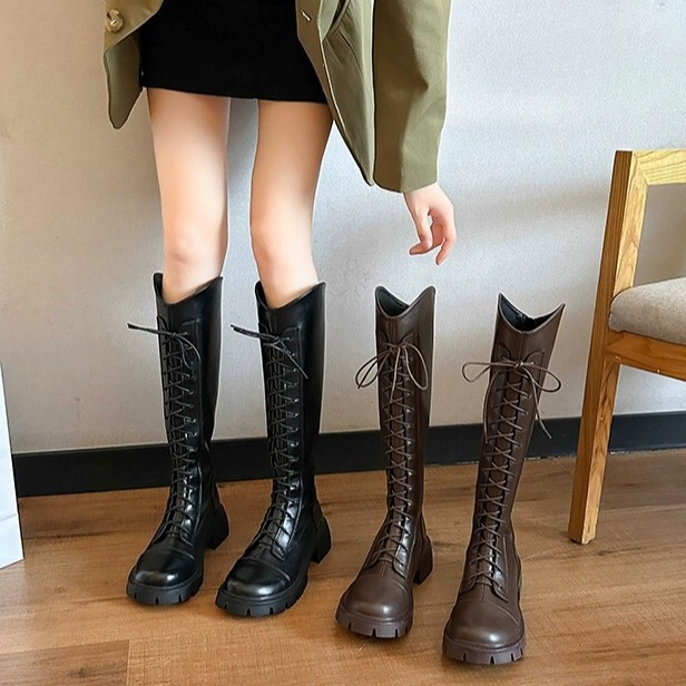 2024 new style boots female knight boots chubby girl thick leg large round boots high boots fat girl plus size female boots 2024 new style boots female knight boots chubby girl thick leg large round boots high boots fat girl plus size female boots