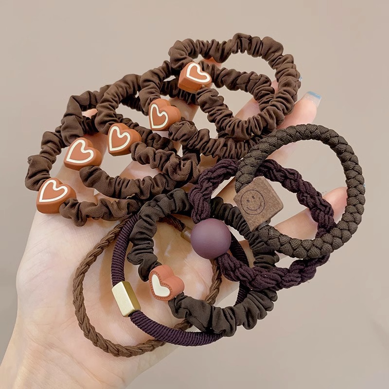 Banda de goma para mujer después de atar la cabeza, cabeza alta, cola de caballo, cuerda de pelo, temperamento, cuerda de cabeza, alta elasticidad, goma elástica duradera, simple nuevo anillo para el cabello