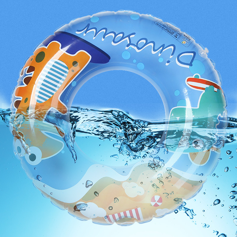 Anillo de natación infláble de PVC en stock para bebés con anillo de agua de dibujos animados para niños con anillo axilar