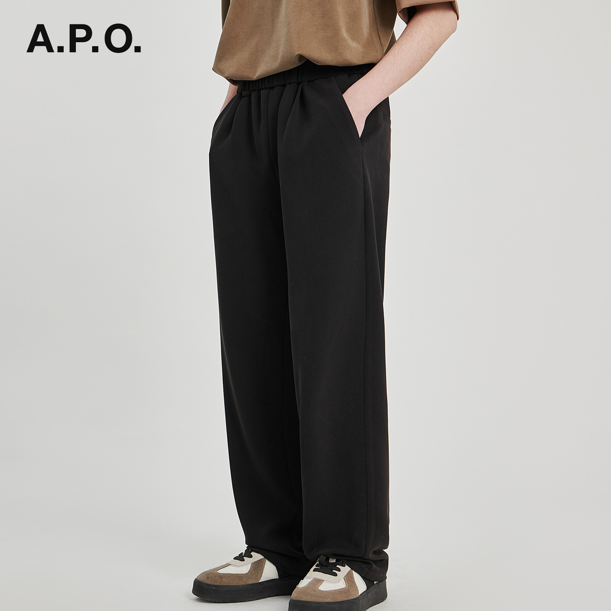 Ropa de hombre APO | Pantalones casuales de pierna ancha sueltos de estilo coreano 2024 verano nuevo estilo pantalones rectos sueltos de alta gama hombres