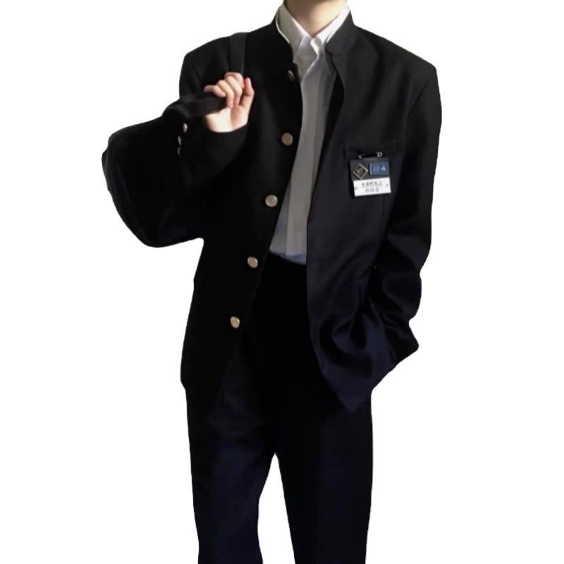 Nuevo traje de Zhongshan uniforme japonés de moda de los hombres sangre caliente Colegio uniforme escolar abrigo occidental estudiante femenino clase uniforme traje de marca