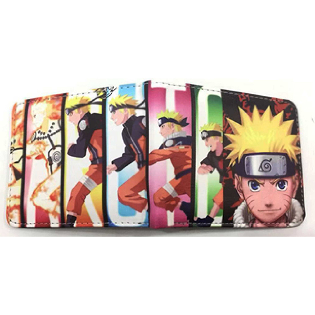 Hokage billetera Ninja Boy Sasuke Naruto nuevo tipo de bolso de tarjetas, bolso de cambio de dibujos animados Fuego Nube, cartera de cambio PU, bolso de piel