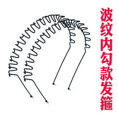 男士隱形運動金屬黑色波紋內勾款發箍女頭箍波浪發壓背頭髮窟直銷