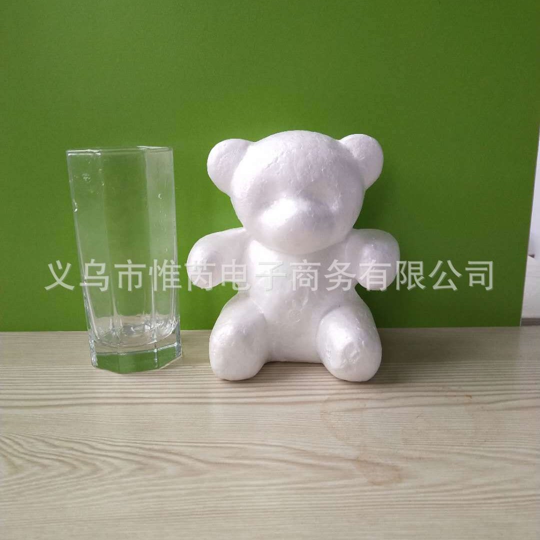 Oso de espuma directo de fábrica blanco DIY material de arreglo floral hecho a mano Día de San Valentín Rosa oso con juguete