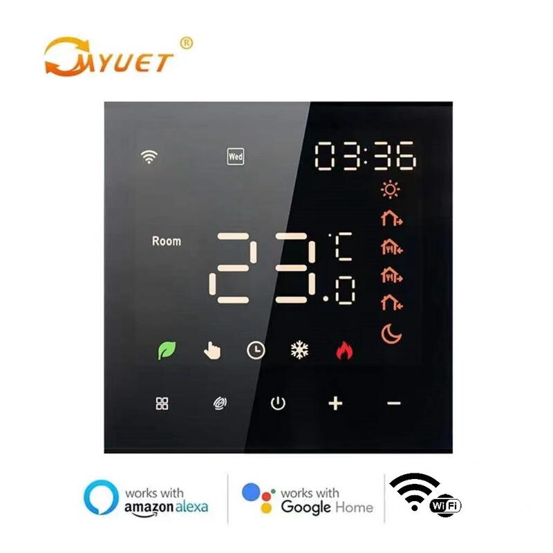 Tuya Smart I-Thermostat for Water Floor Heating/Electric Floor Heating/Wall-Mounted Boiler Thermostat Supports Google Adjustable Temperature Control