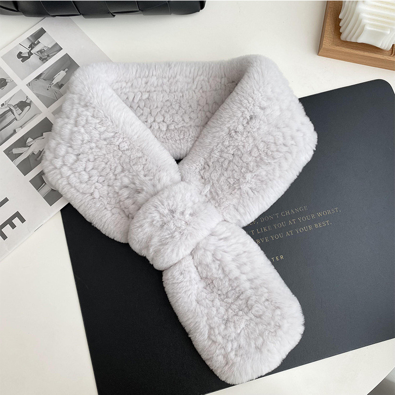 Rex Kaninchenfell Schal Für Damen Warm Winter Mode Accessoire_voghion.com