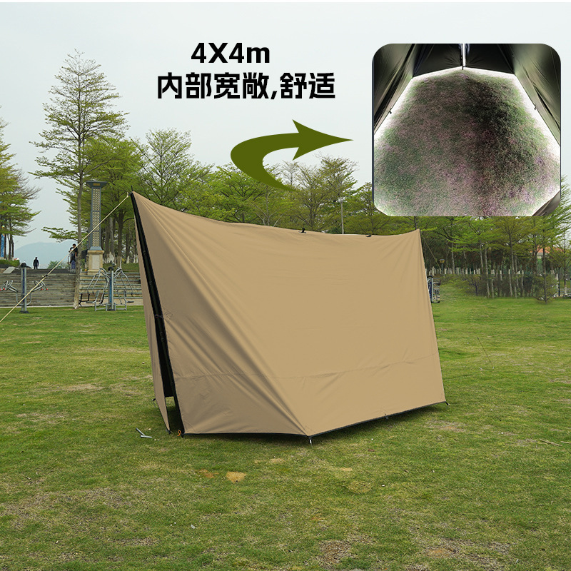 屋外キャンプマルチハングポイント多機能日焼け止め防水ビーチキャンプテントシェルタースクエアビニールキャノピーカンバス