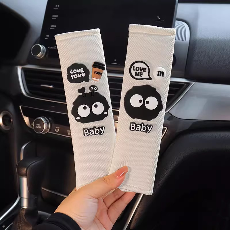 Car Cute Seat Belt Shoulder Cover Summer Cartoon Female Extended Ice Silk Pair of Car Seat Belt Decorative Covers