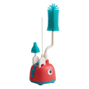 Baby silicone bottle brush nipple cleaning brush suction tube brush long handle three-in-one cup brush cleaning set
