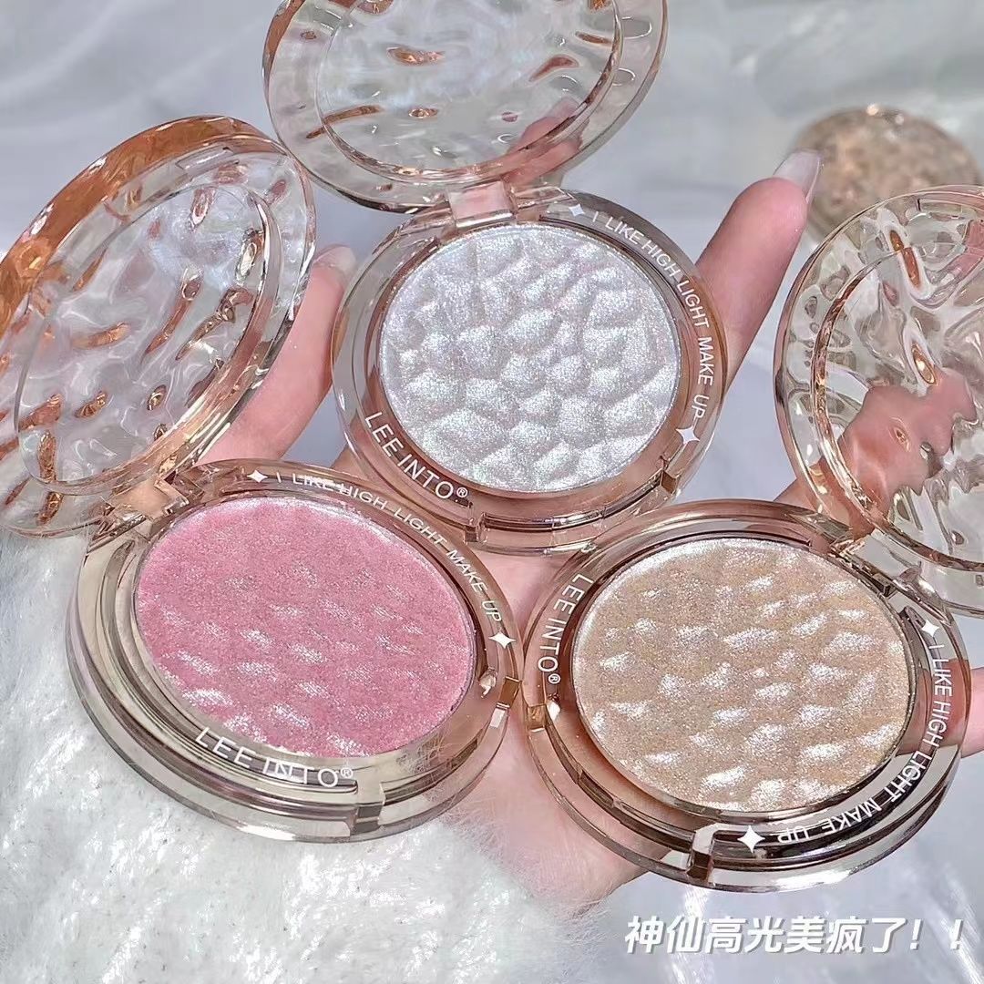 LEEINTO Polvo Iluminador Cristalino Natural Tridimensional Contorno Perla Resplandeciente Iluminador Efecto Puré de Patata