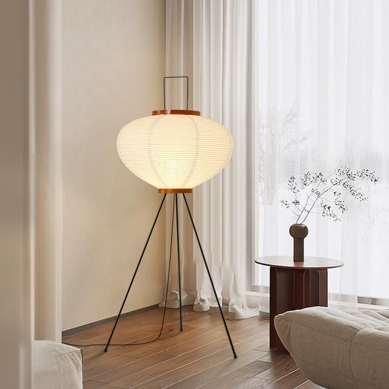 Japanese-Style Washi Paper Floor Lamp Italian Vintage Living Room Bedroom Lamp Guesthouse Model Room Table Lamp