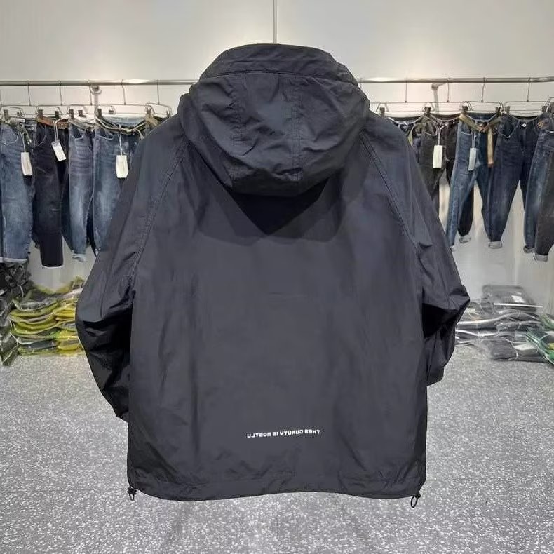 ActiveGo Autumn Winter New Men's Workwear Fleece-Lined Hooded Jacket With Zipper Pockets Pullover Windbreaker Casual Loose Coat_voghion.com