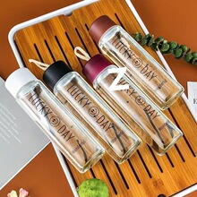 笑脸玻璃杯可爱耐热便携女士水杯学生随手杯创意柠檬韩国杯子水瓶