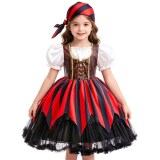 Cross -Bordder Halloween Pirates Clothing Girls Little девочка детская юбка принцессы капитан бумажный сервер производительности SB85