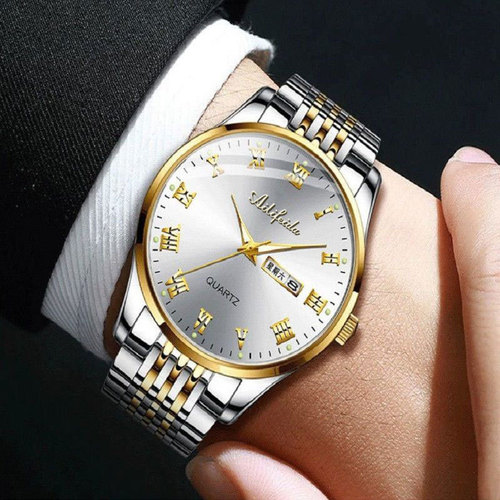 Eli Fida steel band men's watch quartz watch waterproof calendar drop shipping non-mechanical