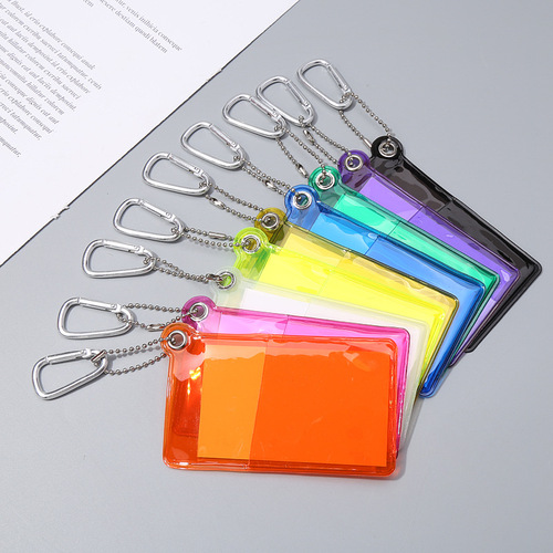 PVC new fluorescent card bag ins niche female small and thin student meal card ID work bus card card set trend