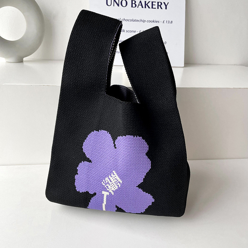 Bolsos, diseño de nicho femenino, bolso de punto personalizado, bolso tejido de un solo hombro de punto de todo fósforo, bolso de mano, bolso de mano