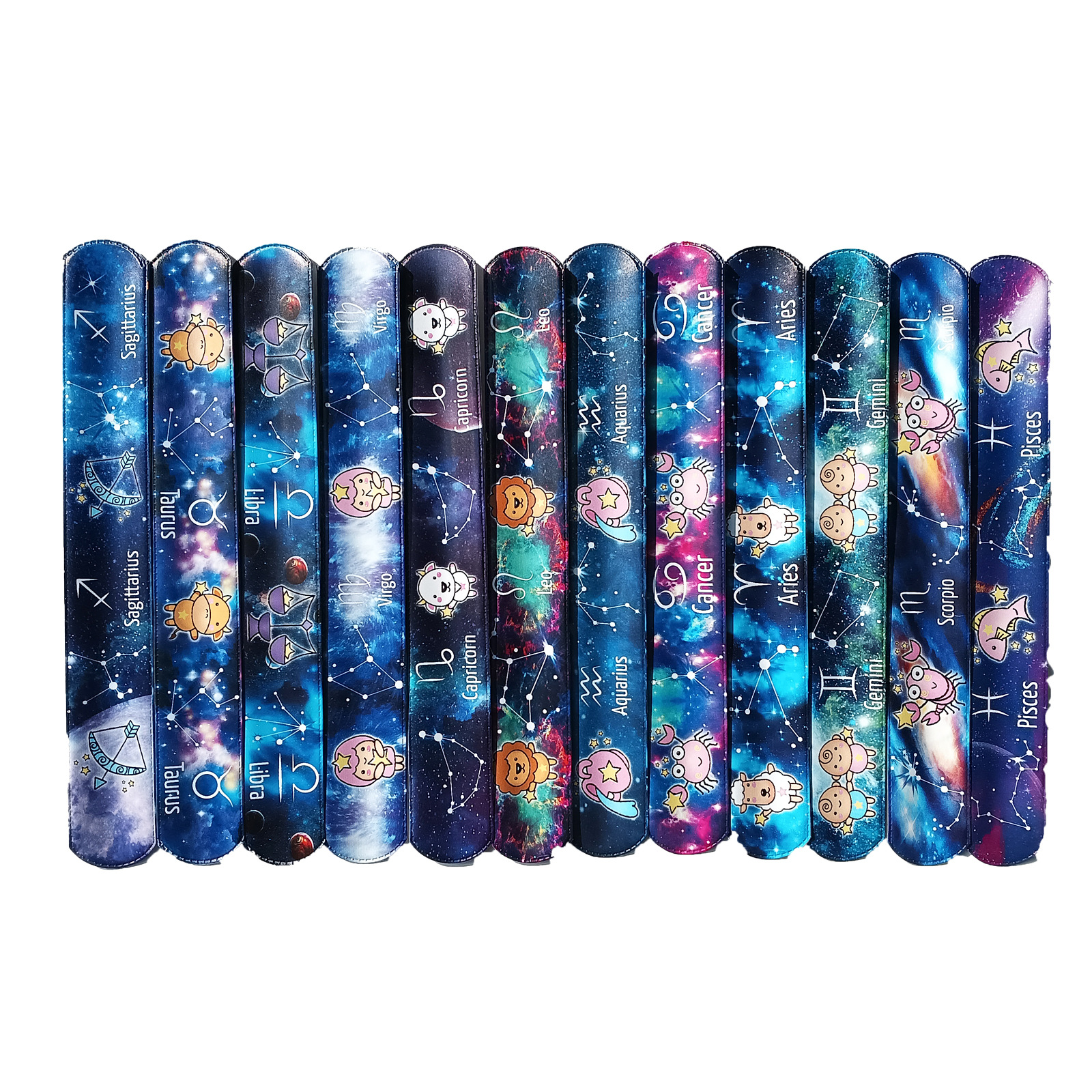 Constelación 12 estilo Snap anillo pulsera niños Snap anillo pulsera cielo estrellado partido Snap anillo