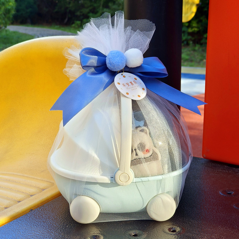 파란색 유모차 빈 상자(액세서리 포함)