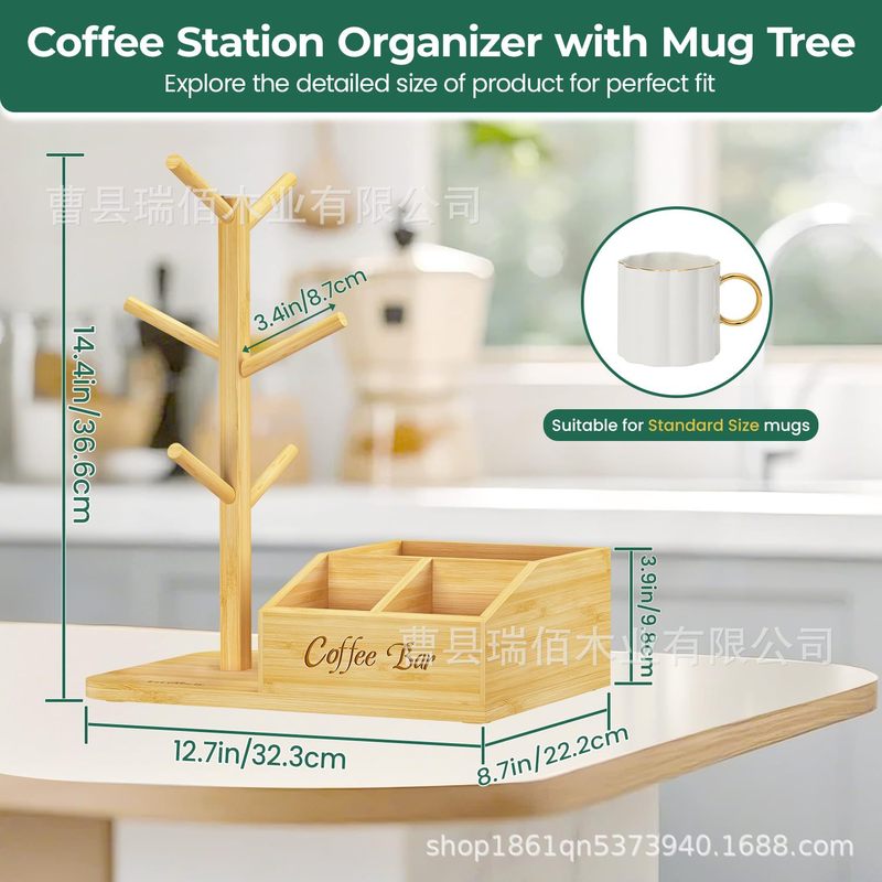 竹マグコーヒーカプセルカップホルダーティールームツリー型コーヒーカップ排水ラック竹コーヒーカップ収納ラック|undefined