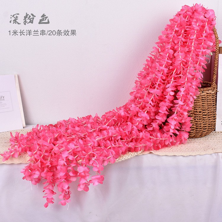 진한 분홍색 난초 꼬치