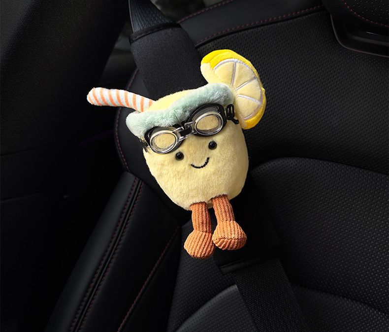 New Style Protective Goggles, Sunflower Lemonade, Seatbelt Shoulder Pads, Decorative Plush Doll, Car Decoration, Anti-Neck Strangulation for Women