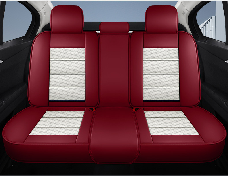 Summer Leather Car Seat Cushion, All-Season Universal Seat Pad, Full Surround Seat Cover, Nappa Leather Seat Cover, European and American Style