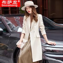 2022冬季新款女大衣韩版职业中长款西装领风衣外套工装服A8229