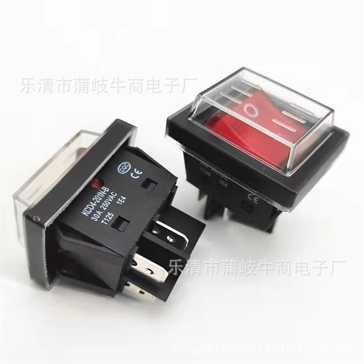 长期供应大电流30A四脚船型开关带灯铜脚25/31质量保证