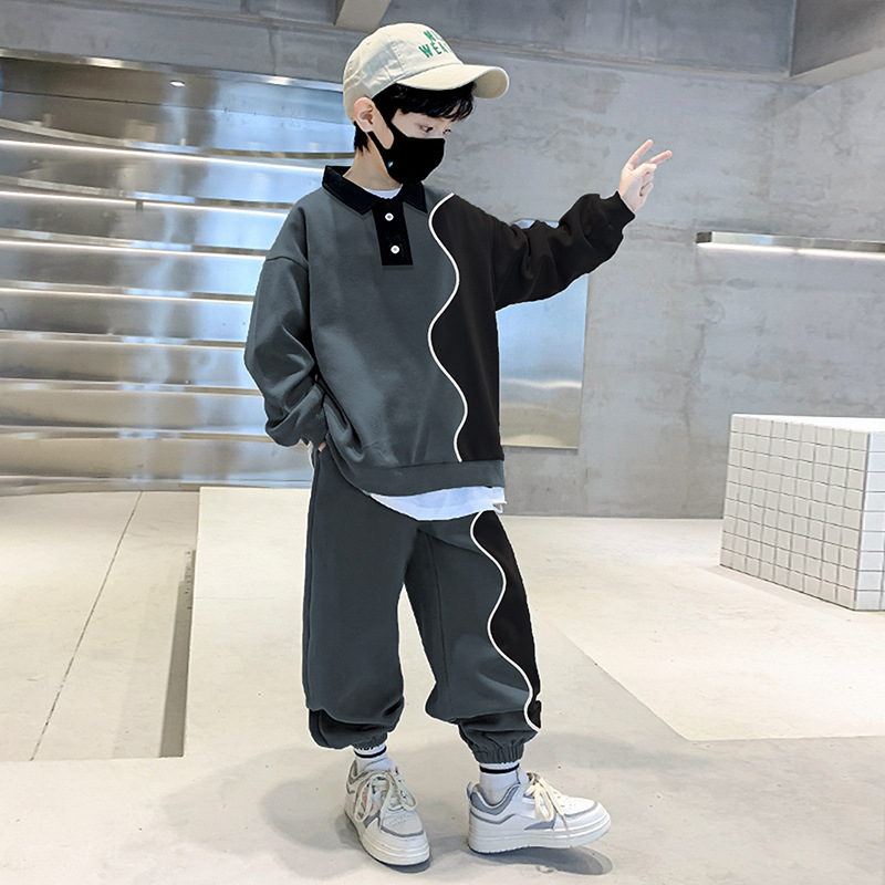 Boys' Set 2023 New Children's Autumn Sweater Sportswear Trendy, Handsome, Pippy, and Handsome Mid sized_voghion.com