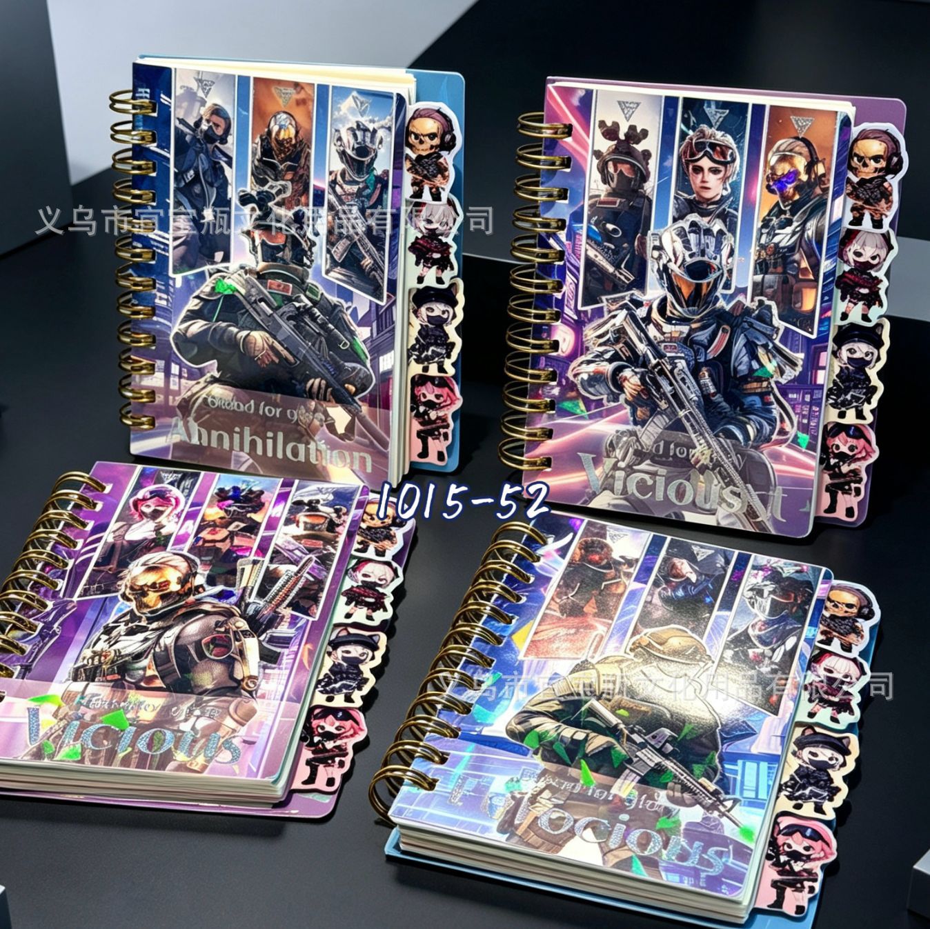 Cuaderno de Espiral con Divisores y Estampado Dorado de Papel para Notas