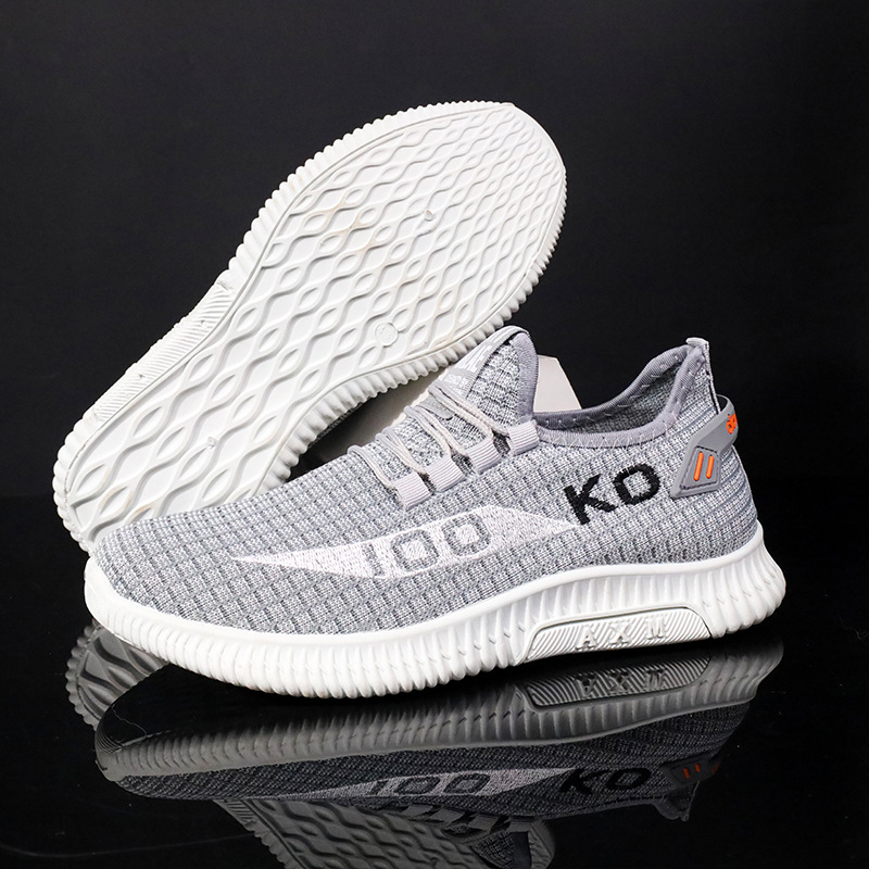 鞋子男款一腳蹬春夏季新款透氣網面百搭休閒鞋軟底防滑防臭運動鞋