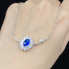 Sapphire pendant, fashionable necklace, internet celebrity