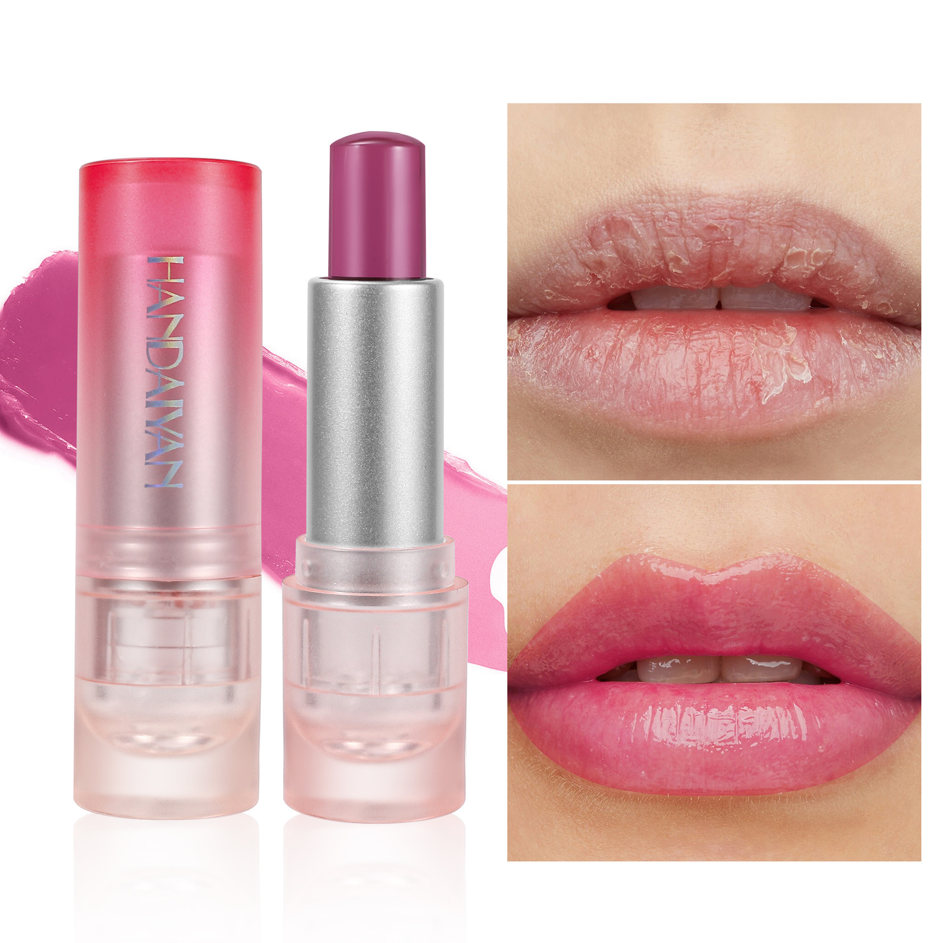 Transfronterizo templado lipstick humectante hidratación humectante de larga duración handaiyan colorante anti-agrietamiento seco templado lipstick
