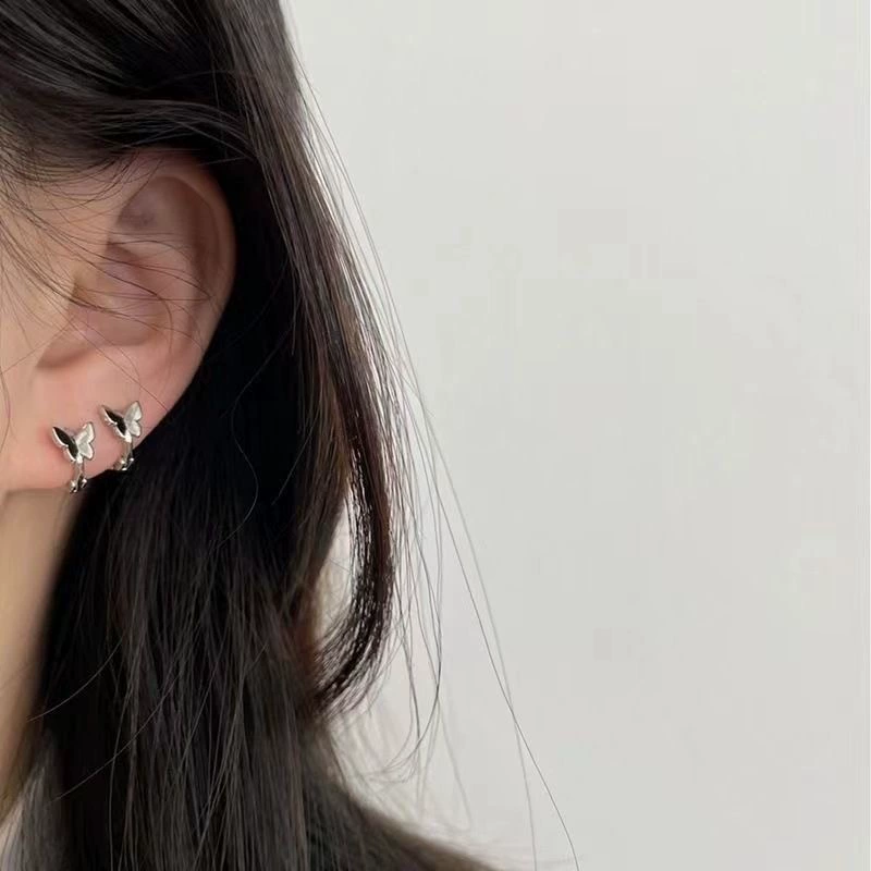 Small design brand earrings, silver 925 sample, high-quality style