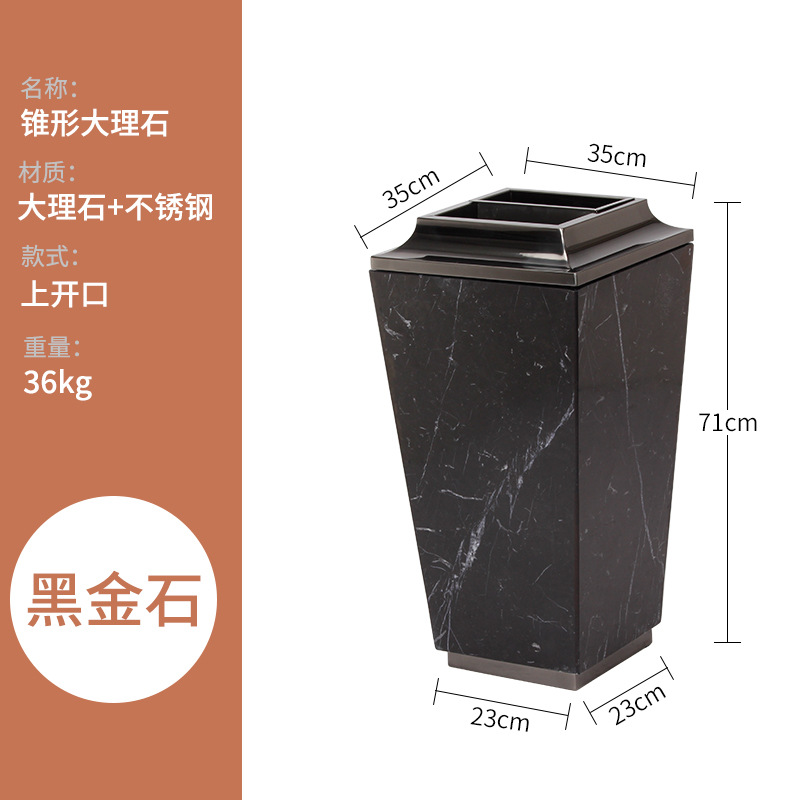 Vestíbulo del hotel comercial basura con cenicero de acero inoxidable mármol centro comercial ascensor vertical al aire libre cubo humo