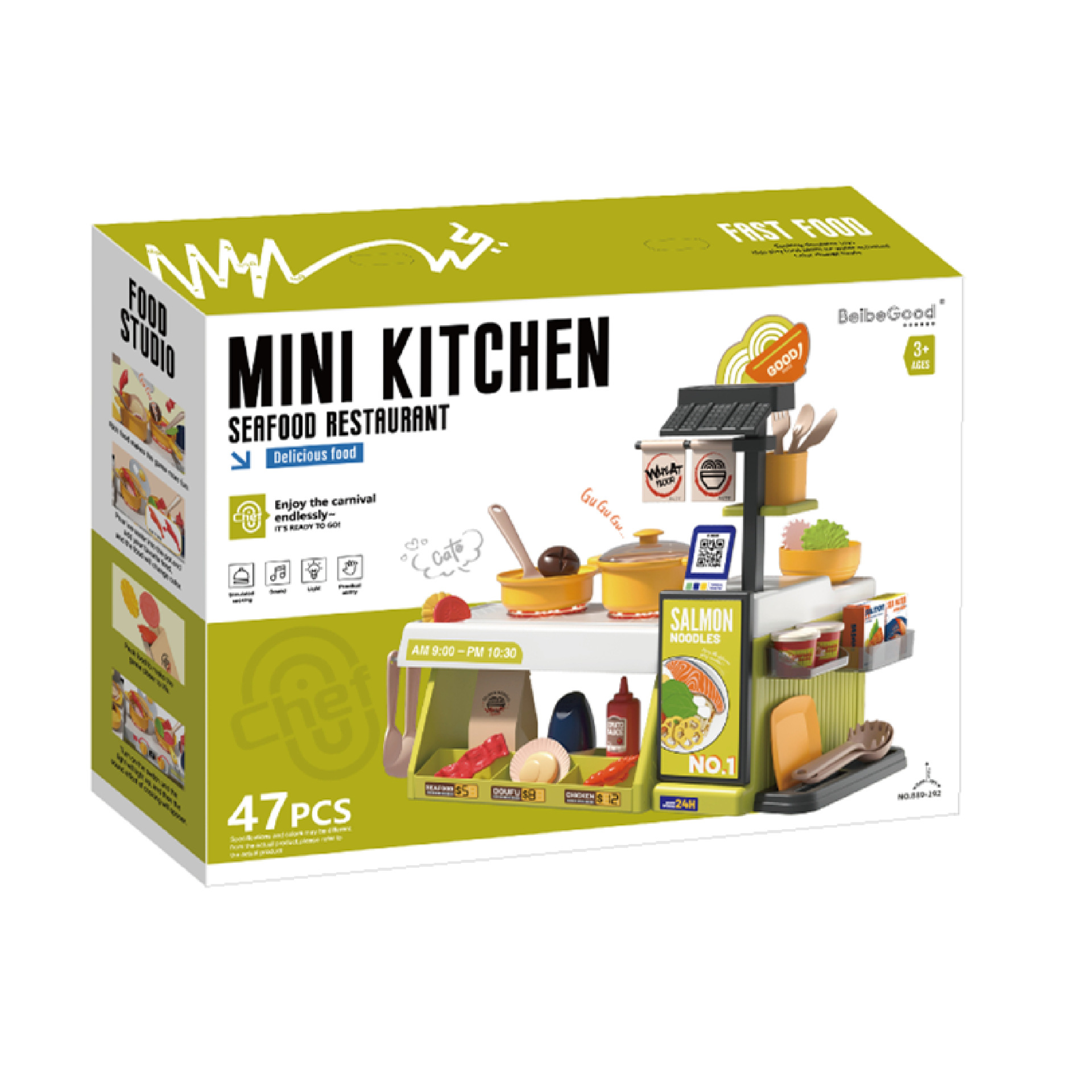 Mini simulación de comercio exterior para niños, cambio de temperatura de la casa, mesa de cocina, marisco, restaurante de pollo frito, barbacoa, teppanyaki, juguetes para cocinar