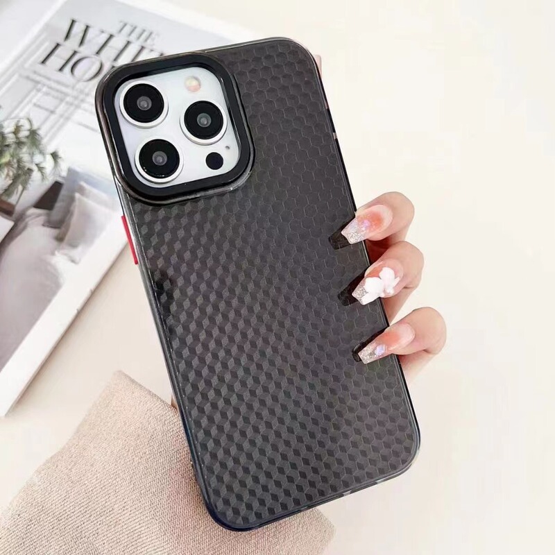 New simple applicable iPhone13 14Promax water cube-shaped TPU flexible glue 15Pro drop-resistant phone case