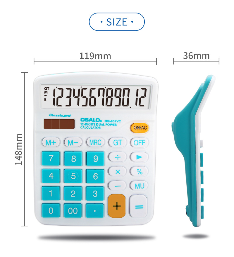Solar Calculator Ice Blue