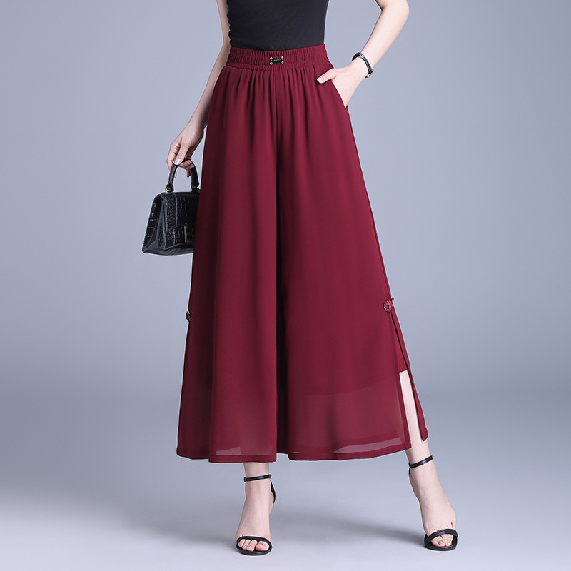 Chiffon Simple Straight Wide-Leg Pants for Women 2026 Spring/Summer New Style Loose Slimming Drapey Wide-Leg Cropped Casual Pants Chiffon Simple Straight Wide-Leg Pants for Women 2026 Spring/Summer New Style Loose Slimming Drapey Wide-Leg Cropped Casual Pants