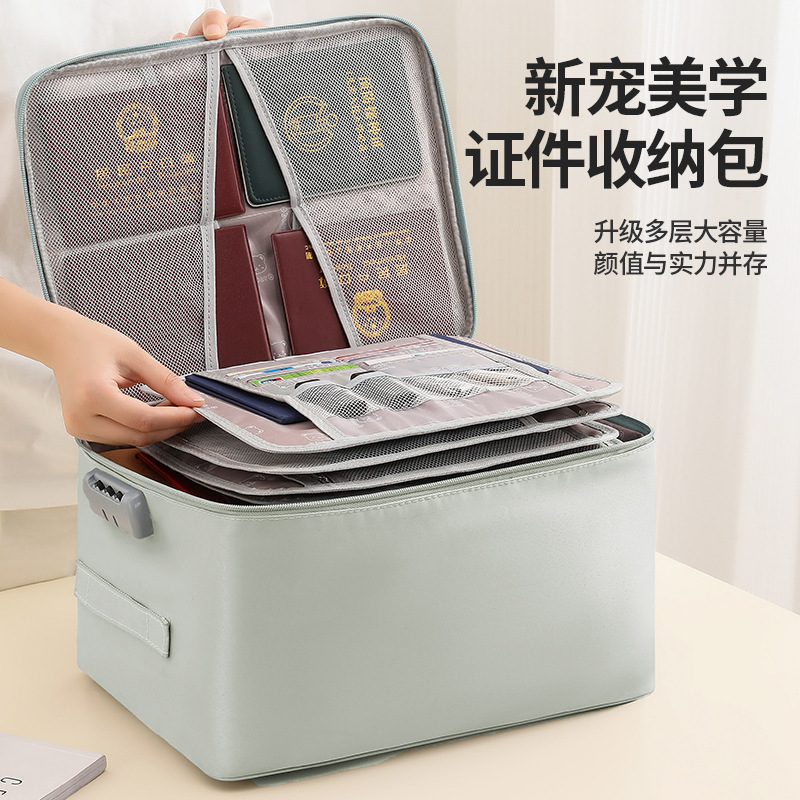 Multifunctional Document Storage Bag, Thickened Polyester, Waterproof and Moisture-Proof