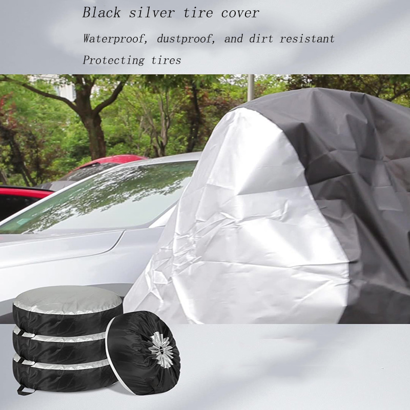 Cross-border automobile tire protection cover 210D Oxford cloth dustproof and waterproof spare tire cover snow tire protection storage cover