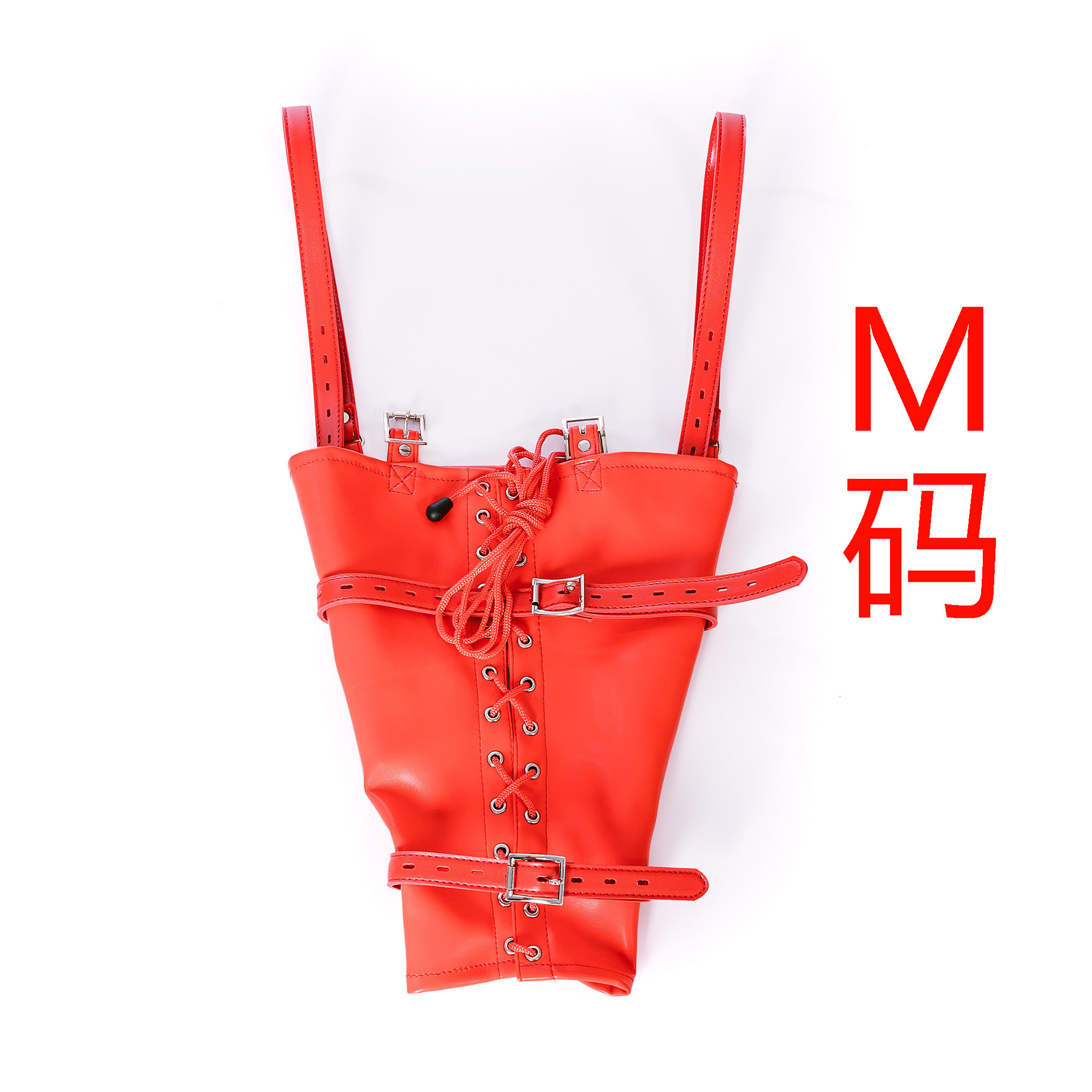 エースレザーのひも付きの手袋は、服装を束ねています。